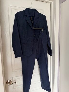Laura Bettini Navy Tailored Pant Suit Set | Made in Ukraine | Women’s Small